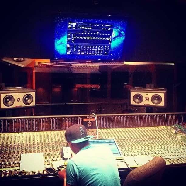 At the console in the Soundshop control room
