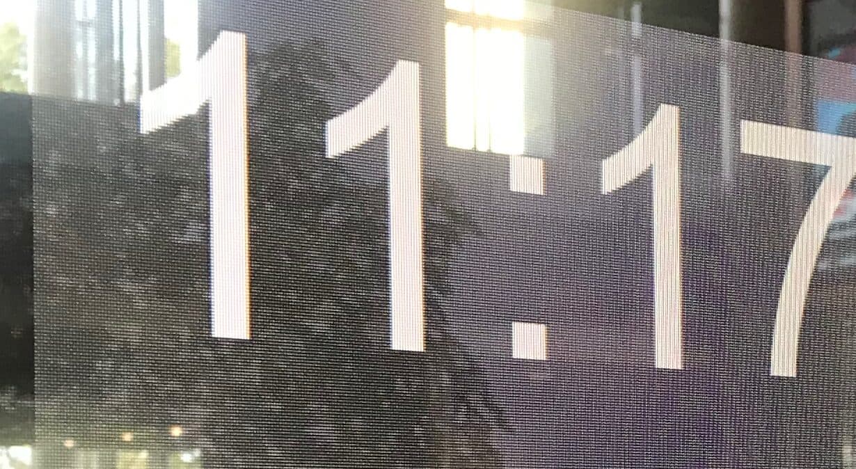 A display screen reading 11:17