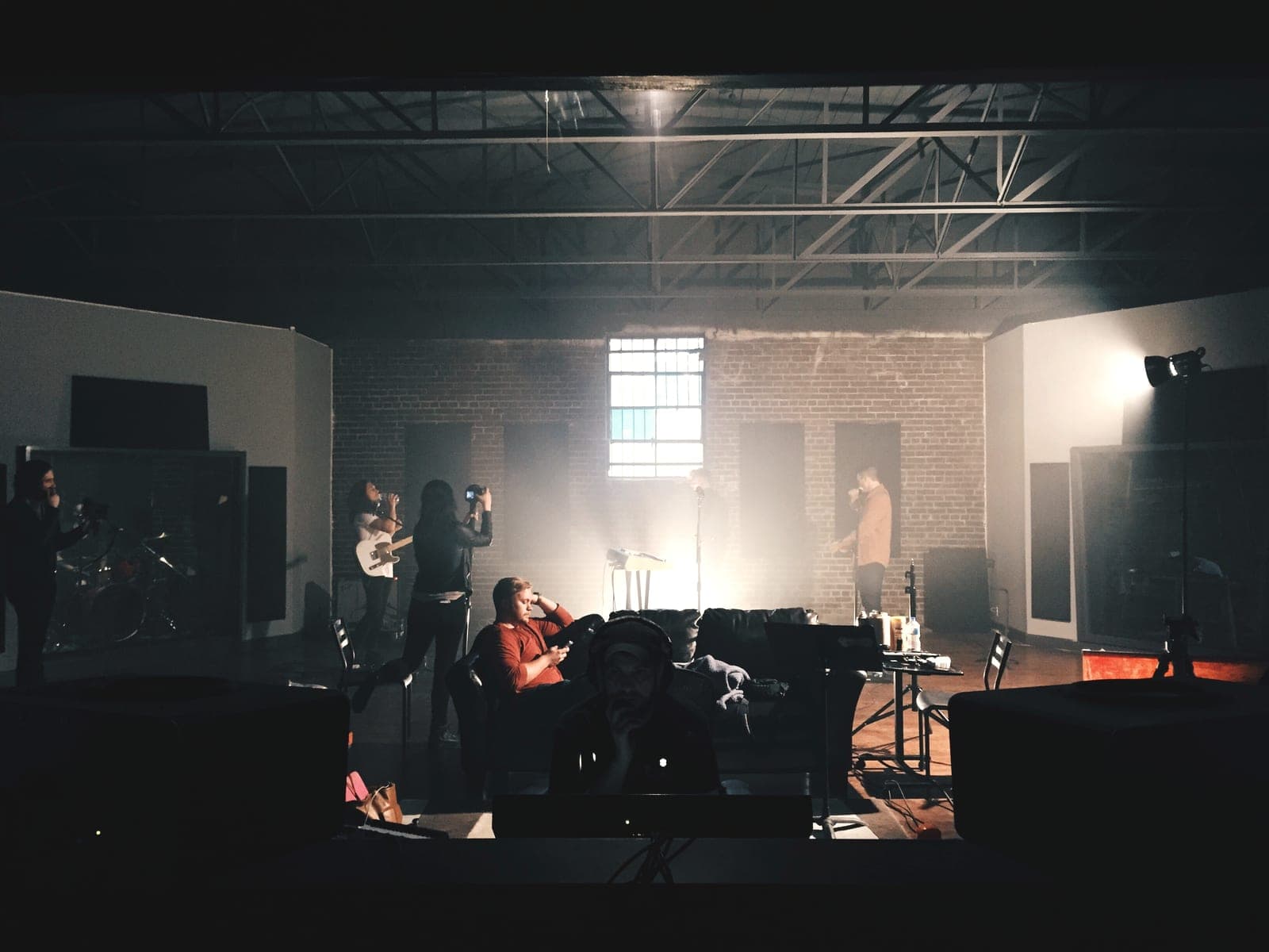 The finished Studio A live room sits empty beneath soft, misty light.
